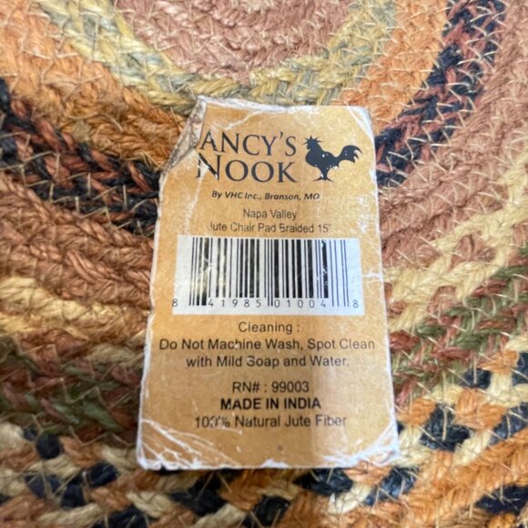 Nancys Nook Jute Chair Pad 15" Round Braided Natural Fiber Handmade - Picture 5 of 8